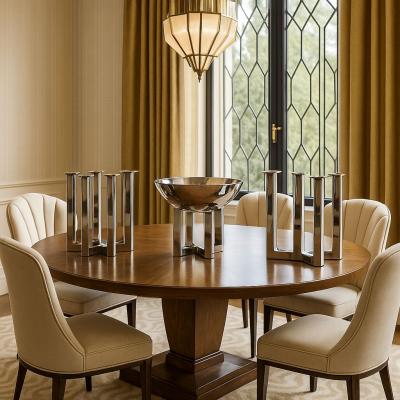 Franz Hagenauer Franz Hagenauer Table Service with Center Bowl and Pair of Candlesticks