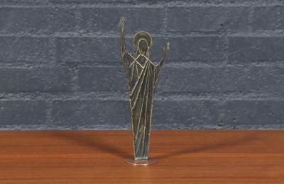 Franz Hagenauer Mid Century Austrian Modernist Bronze Christ Sculpture by Franz Hagenauer