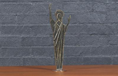 Franz Hagenauer Mid Century Austrian Modernist Bronze Christ Sculpture by Franz Hagenauer