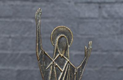 Franz Hagenauer Mid Century Austrian Modernist Bronze Christ Sculpture by Franz Hagenauer