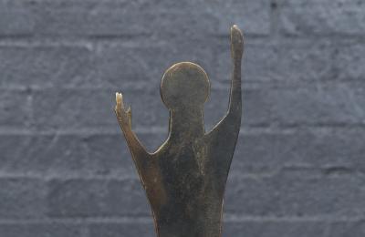 Franz Hagenauer Mid Century Austrian Modernist Bronze Christ Sculpture by Franz Hagenauer