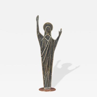 Franz Hagenauer Mid Century Austrian Modernist Bronze Christ Sculpture by Franz Hagenauer