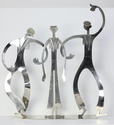 Franz Hagenauer Sculpture of Three Singing Sailors by Franz Hagenauer Austria 1960s