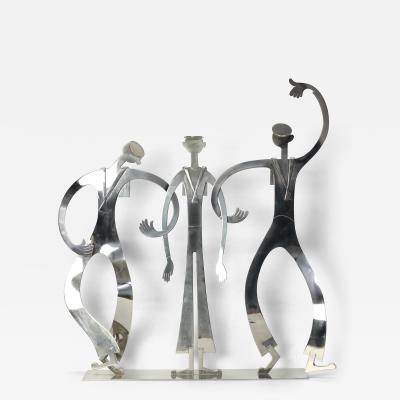 Franz Hagenauer Sculpture of Three Singing Sailors by Franz Hagenauer Austria 1960s