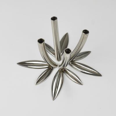 Franz Hagenauer Werkst tte Hagenauer Up to 6 Soliflore Leaf Vases Brass Nickel Vienna 1960s