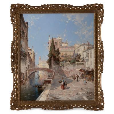 Franz Richard Unterberger A Venetian scene of the Palazzo Dario by F R Unterberger
