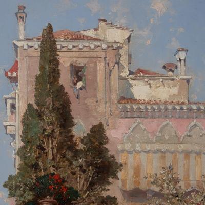 Franz Richard Unterberger A Venetian scene of the Palazzo Dario by F R Unterberger