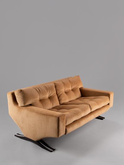 Franz Sartori Italian Sofa in beige corduroy by Franz Sartori for Flexform 1970