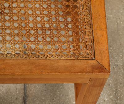 Franz Schuster Franz Schuster Frankfurt Viennese Rattan Stool Germany 1920 30