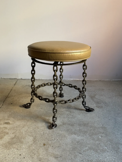 Franz West Chain Link Swivel Stool in the Style of Franz West