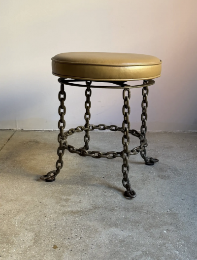 Franz West Chain Link Swivel Stool in the Style of Franz West