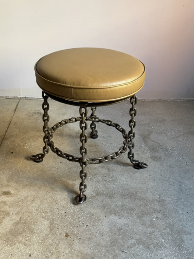 Franz West Chain Link Swivel Stool in the Style of Franz West