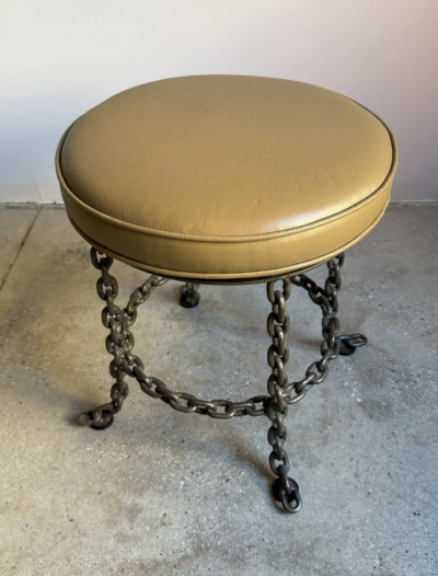Franz West Chain Link Swivel Stool in the Style of Franz West