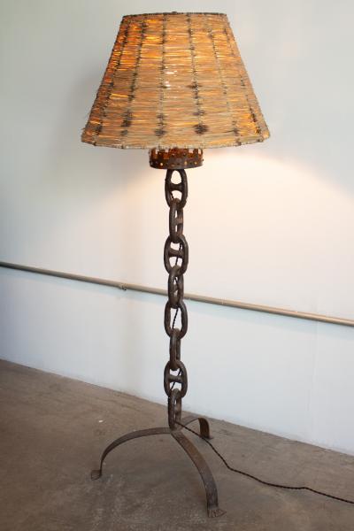 Franz West Industrial Chain Link Floor Lamp France 1950s