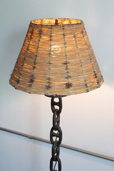 Franz West Industrial Chain Link Floor Lamp France 1950s