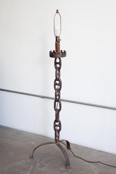 Franz West Industrial Chain Link Floor Lamp France 1950s