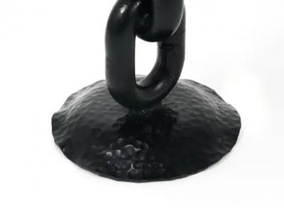 Franz West Style Brutalist Large Iron Chain Link Candleholder Candle Stick 1970