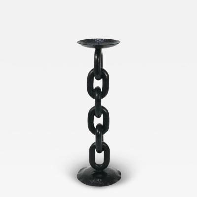Franz West Style Brutalist Large Iron Chain Link Candleholder Candle Stick 1970