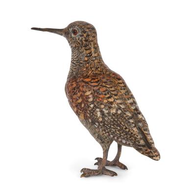 Franz Xaver Bergmann A large Viennese antique cold painted bronze bird model attr Bergman