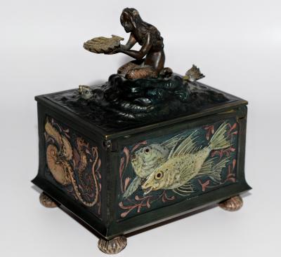 Franz Xaver Bergmann Bergmann Bronze Mermaid Presentation Box