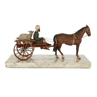 Franz Xaver Bergmann Large Austrian cold painted bronze sculpture by Franz Xaver Bergman