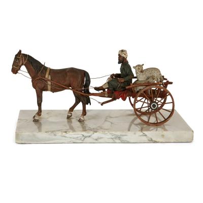 Franz Xaver Bergmann Large Austrian cold painted bronze sculpture by Franz Xaver Bergman