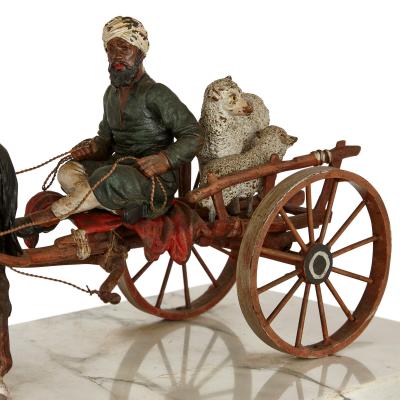 Franz Xaver Bergmann Large Austrian cold painted bronze sculpture by Franz Xaver Bergman