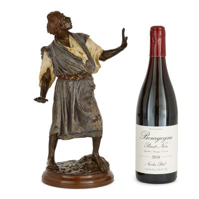 Franz Xaver Bergmann Large antique Austrian cold painted bronze figurative sculpture by Bergman