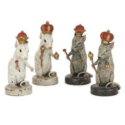 Franz Xaver Bergmann Unusual antique Austrian bronze chess set by Franz Bergman