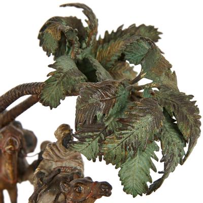 Franz Xaver Bergmann Viennese cold painted Orientalist bronze group by Franz Bergman