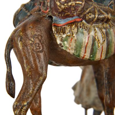 Franz Xaver Bergmann Viennese cold painted Orientalist bronze group by Franz Bergman