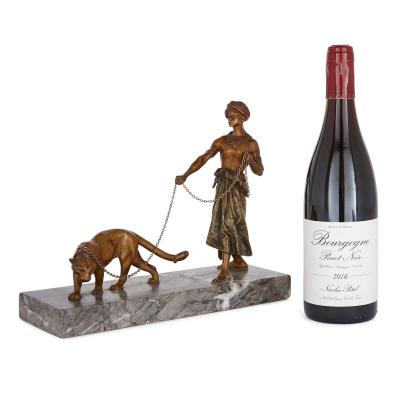 Franz Xaver Bergmann Viennese cold painted bronze and marble figurative sculpture by Bergman