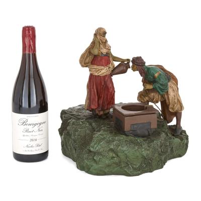 Franz Xaver Bergmann Viennese cold painted bronze by Bergman depicting Rebecca at the well