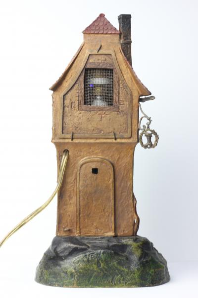 Franz Xavier Bergmann Cobbler House Cold Painted Bronze Lamp by Franz Xavier Bergmann Austria 1910