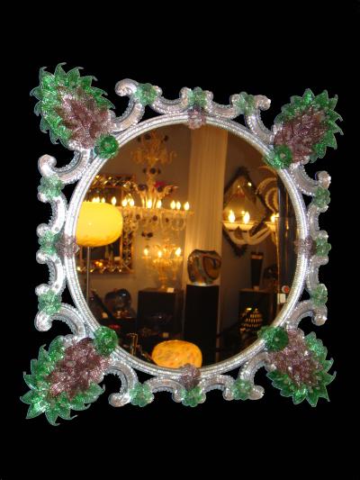 Fratelli Barbini Green Venetian Mirror
