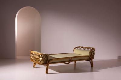 Fratelli Castano Bamboo and Rattan Daybed by Fratelli Castano Italy 1960s