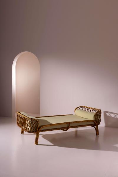 Fratelli Castano Bamboo and Rattan Daybed by Fratelli Castano Italy 1960s