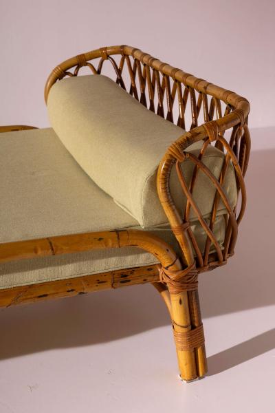 Fratelli Castano Bamboo and Rattan Daybed by Fratelli Castano Italy 1960s