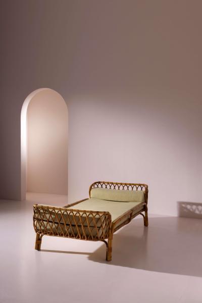 Fratelli Castano Bamboo and Rattan Daybed by Fratelli Castano Italy 1960s