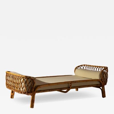 Fratelli Castano Bamboo and Rattan Daybed by Fratelli Castano Italy 1960s