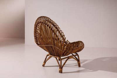 Fratelli Castano Fratelli Castano bamboo and rattan lounge chairs Italy 1960s