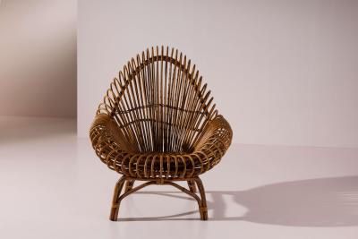 Fratelli Castano Fratelli Castano bamboo and rattan lounge chairs Italy 1960s