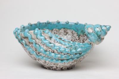 Fratelli Fanciullacci Conch Shell Shape Ceramic Bowl by Fratelli Fanciullacci 1960 Italy