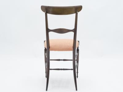 Fratelli Levaggi Rare pair of Campanino Chiavari walnut chairs by Fratelli Levaggi 1950