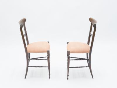 Fratelli Levaggi Rare set of four Campanino Chiavari walnut chairs by Fratelli Levaggi 1950