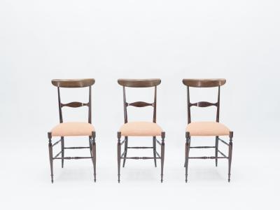 Fratelli Levaggi Rare set of four Campanino Chiavari walnut chairs by Fratelli Levaggi 1950