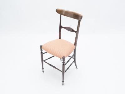 Fratelli Levaggi Rare set of four Campanino Chiavari walnut chairs by Fratelli Levaggi 1950
