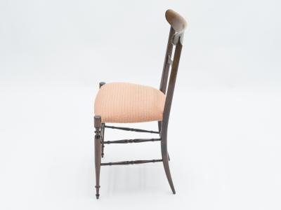 Fratelli Levaggi Rare set of four Campanino Chiavari walnut chairs by Fratelli Levaggi 1950