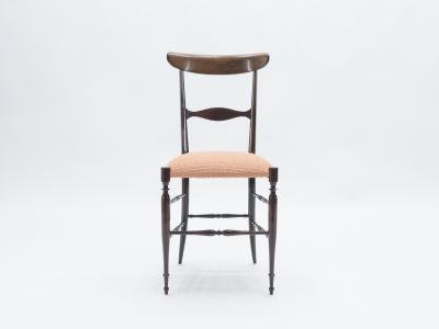 Fratelli Levaggi Rare set of four Campanino Chiavari walnut chairs by Fratelli Levaggi 1950
