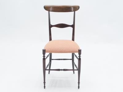 Fratelli Levaggi Rare set of four Campanino Chiavari walnut chairs by Fratelli Levaggi 1950